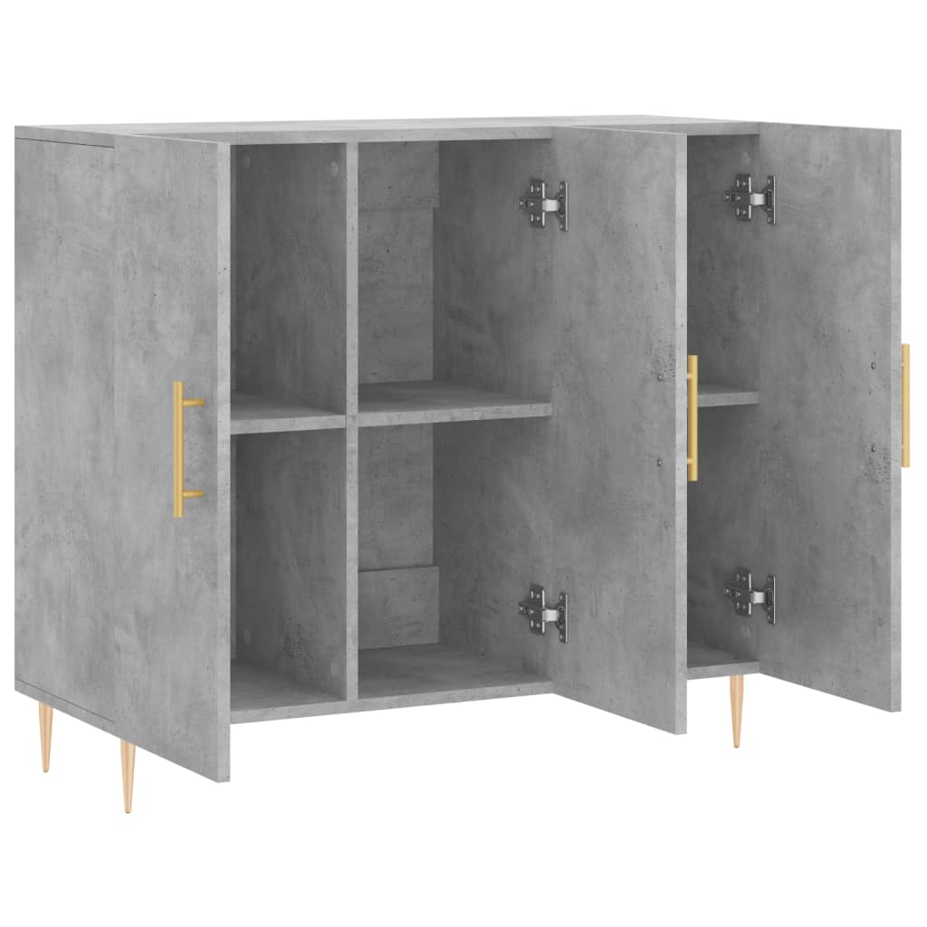 Dressoir 90x34x80 cm bewerkt hout betongrijs is nu te koop bij PeponiXL, paradijselijk wonen!