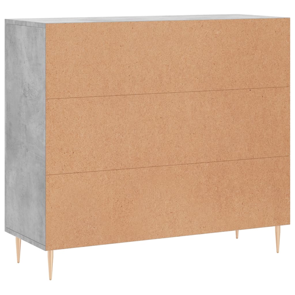 Dressoir 90x34x80 cm bewerkt hout betongrijs is nu te koop bij PeponiXL, paradijselijk wonen!