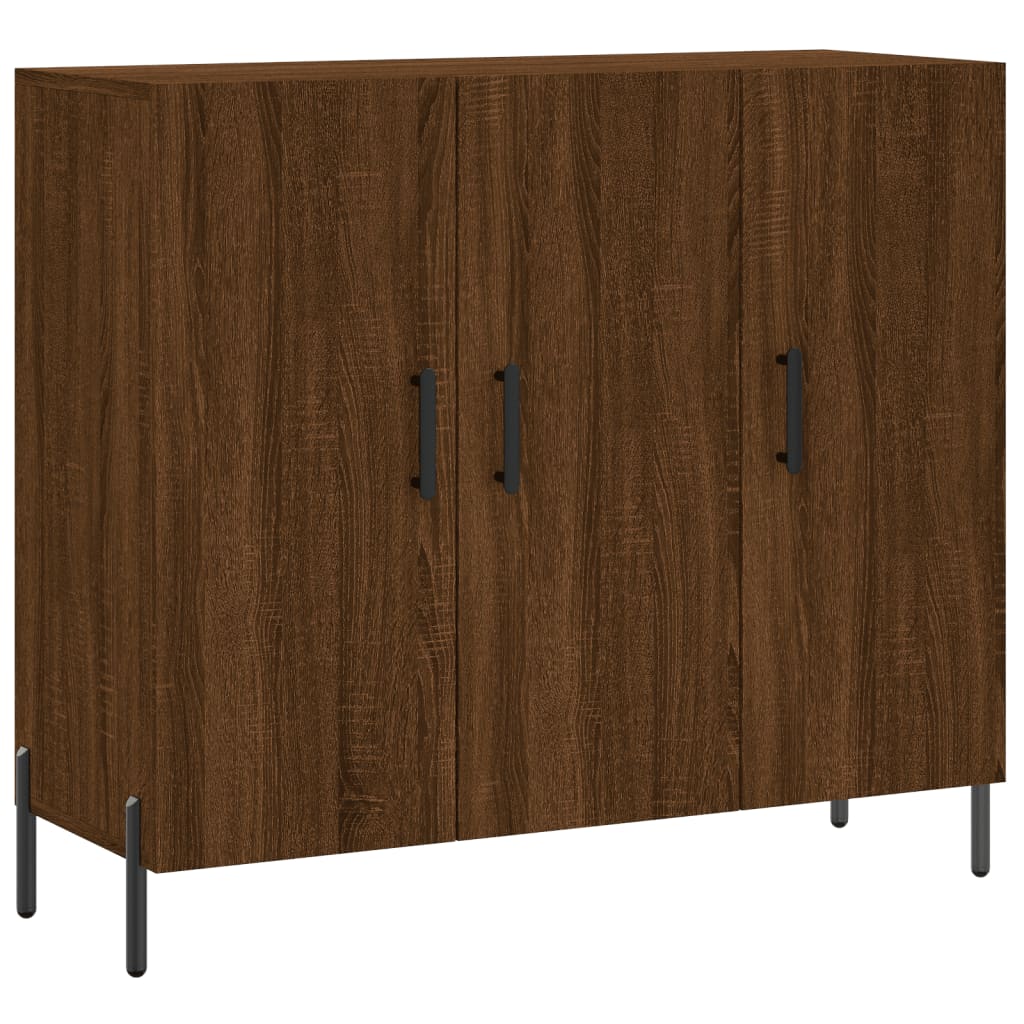 Dressoir 90x34x80 cm bewerkt hout bruin eikenkleur is nu te koop bij PeponiXL, paradijselijk wonen!