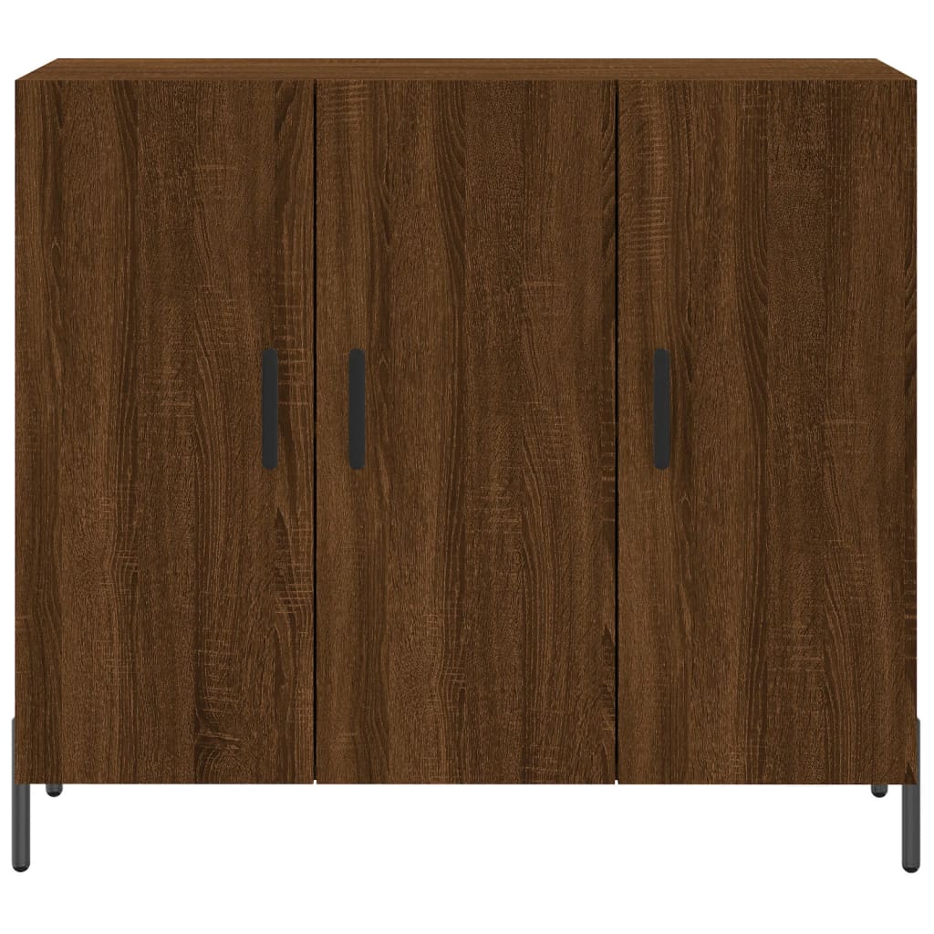 Dressoir 90x34x80 cm bewerkt hout bruin eikenkleur is nu te koop bij PeponiXL, paradijselijk wonen!