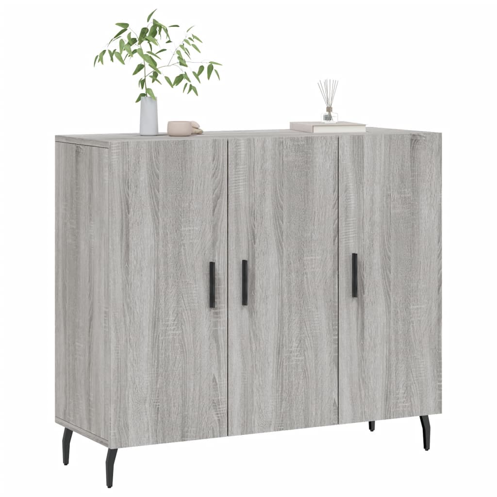 Dressoir 90x34x80 cm bewerkt hout grijs sonoma eikenkleurig is nu te koop bij PeponiXL, paradijselijk wonen!