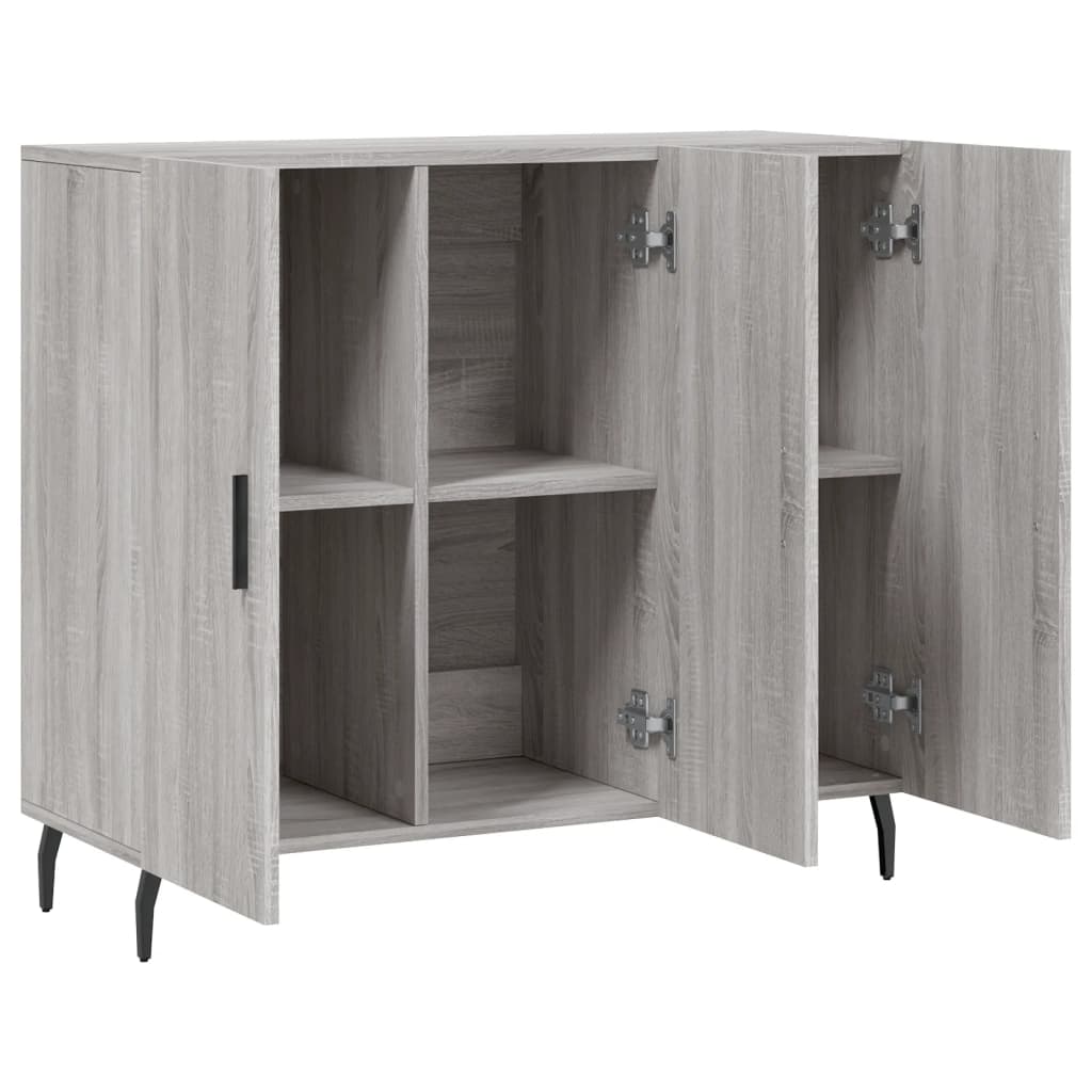 Dressoir 90x34x80 cm bewerkt hout grijs sonoma eikenkleurig is nu te koop bij PeponiXL, paradijselijk wonen!