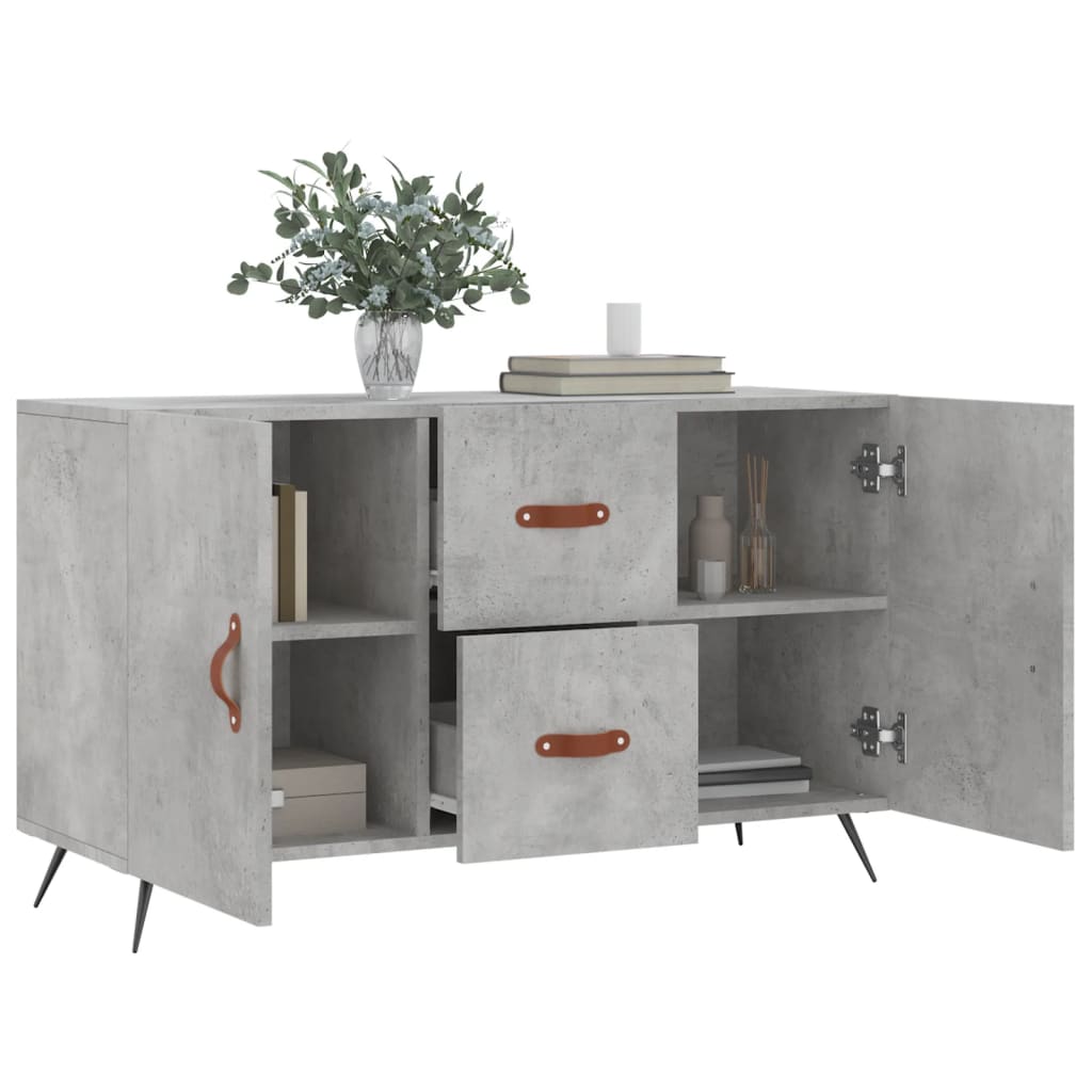 Dressoir 100x36x60 cm bewerkt hout betongrijs is nu te koop bij PeponiXL, paradijselijk wonen!