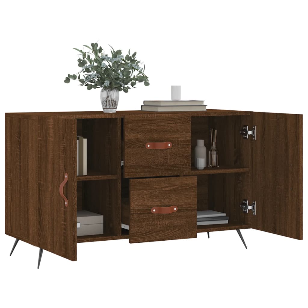 Dressoir 100x36x60 cm bewerkt hout bruin eikenkleur is nu te koop bij PeponiXL, paradijselijk wonen!