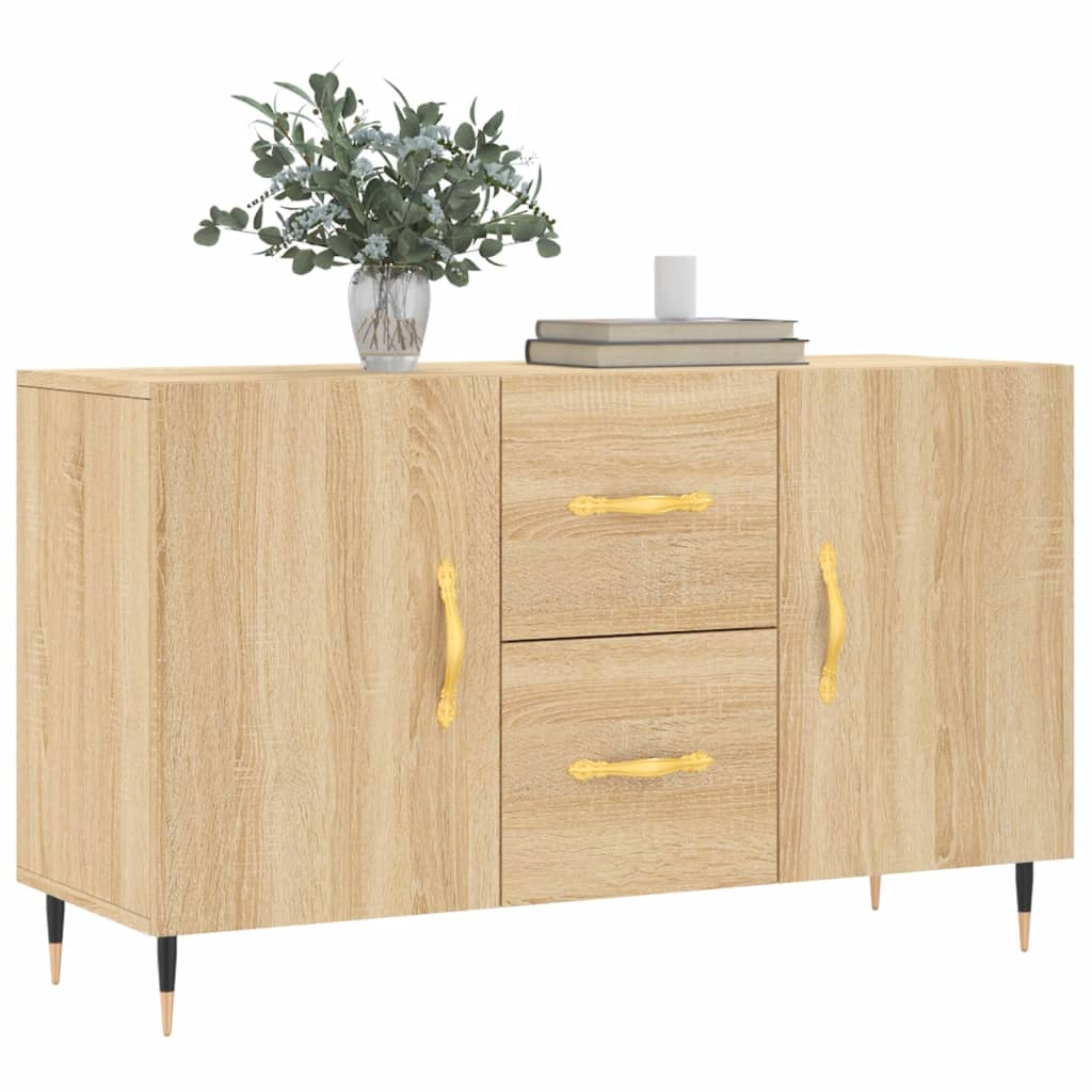 Dressoir 100x36x60 cm bewerkt hout sonoma eikenkleurig is nu te koop bij PeponiXL, paradijselijk wonen!