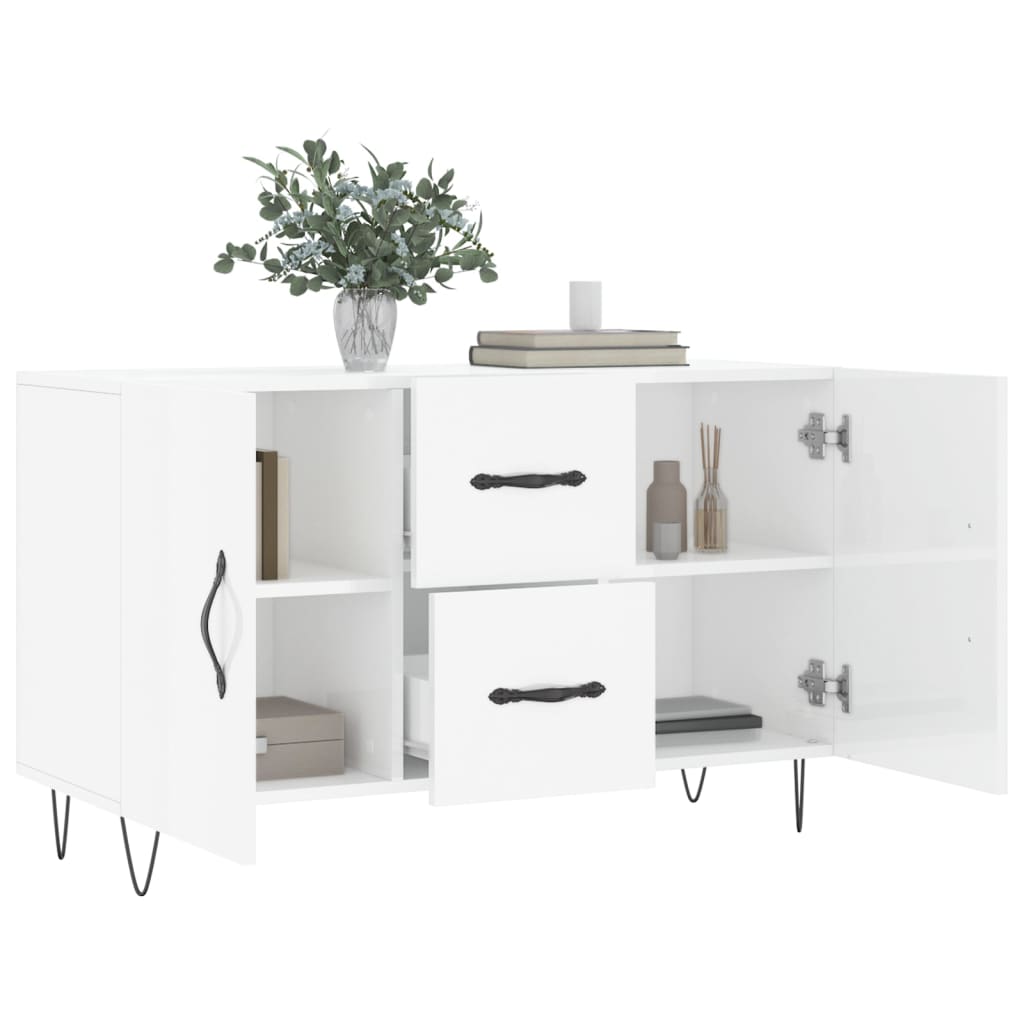 Dressoir 100x36x60 cm bewerkt hout hoogglans wit is nu te koop bij PeponiXL, paradijselijk wonen!