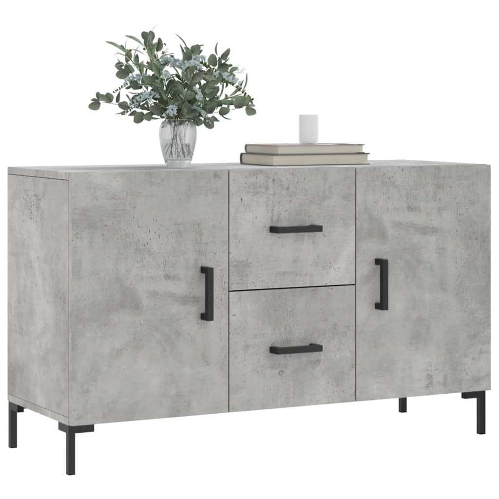 Dressoir 100x36x60 cm bewerkt hout betongrijs is nu te koop bij PeponiXL, paradijselijk wonen!