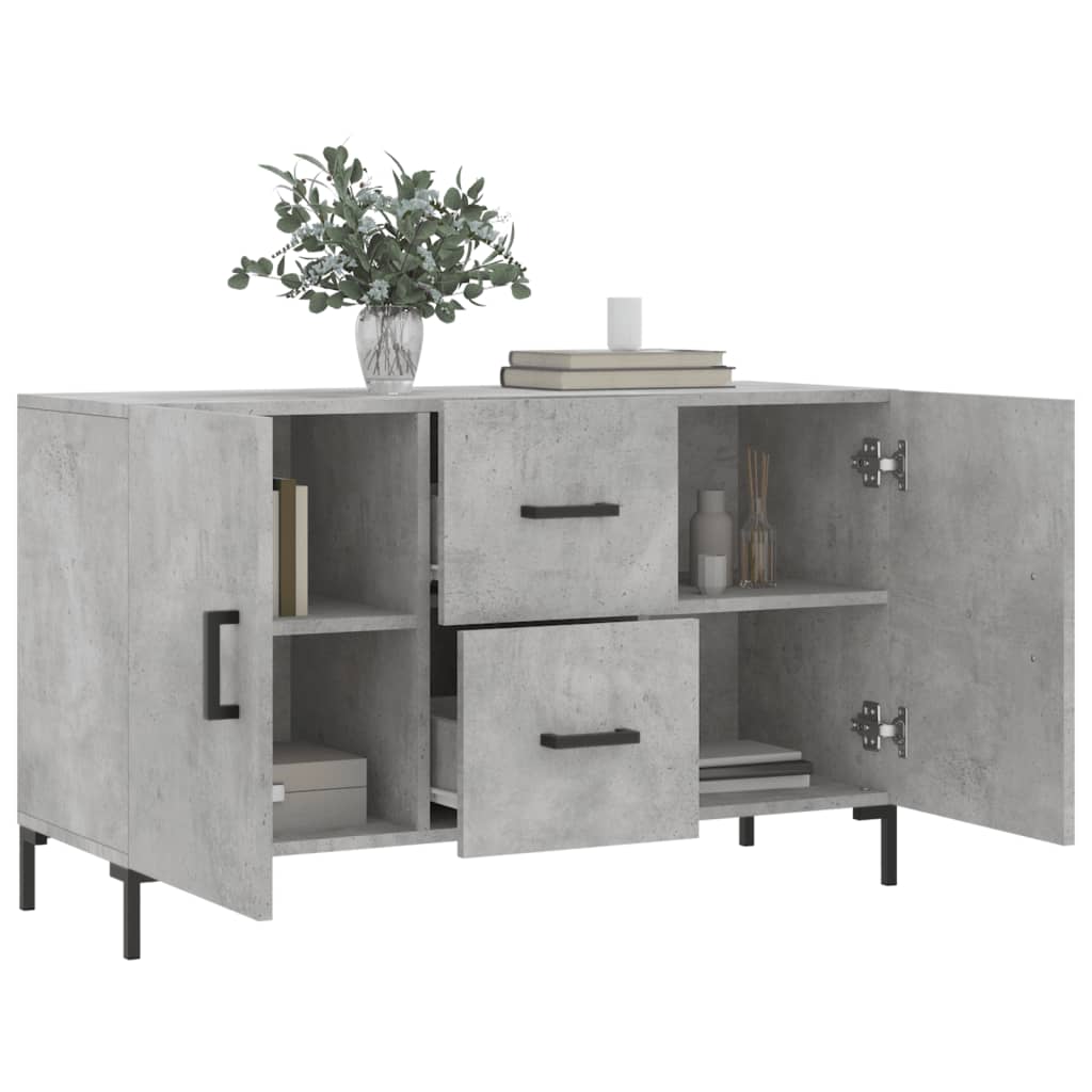 Dressoir 100x36x60 cm bewerkt hout betongrijs is nu te koop bij PeponiXL, paradijselijk wonen!