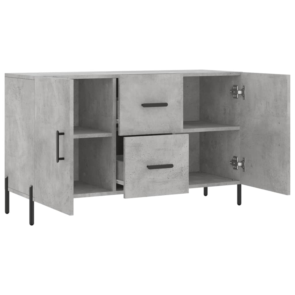 Dressoir 100x36x60 cm bewerkt hout betongrijs is nu te koop bij PeponiXL, paradijselijk wonen!