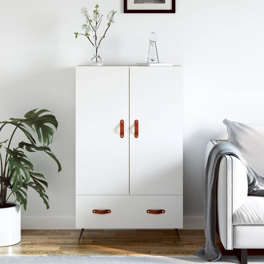 Hoge kast 69,5x31x115 cm bewerkt hout wit is nu te koop bij PeponiXL, paradijselijk wonen!