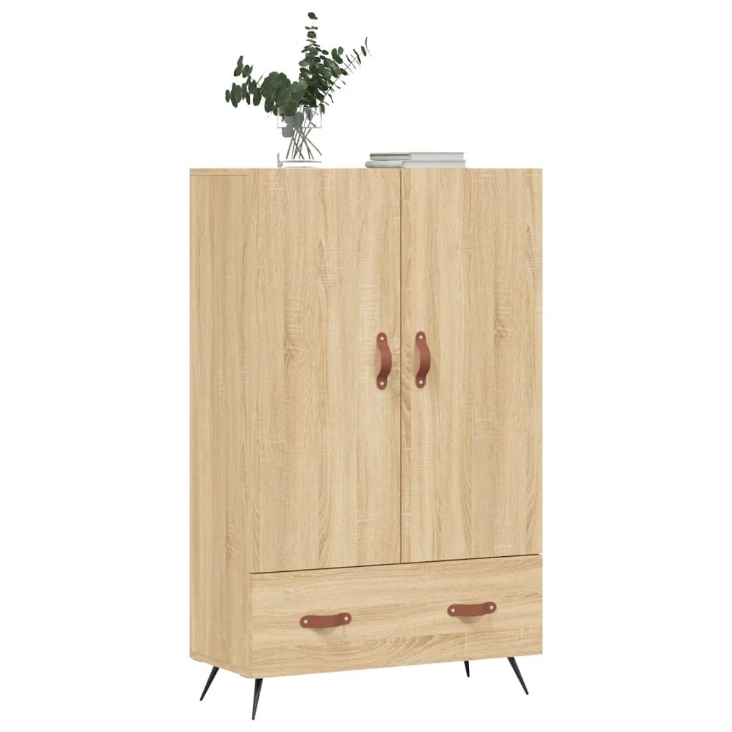 Hoge kast 69,5x31x115 cm bewerkt hout sonoma eikenkleurig is nu te koop bij PeponiXL, paradijselijk wonen!