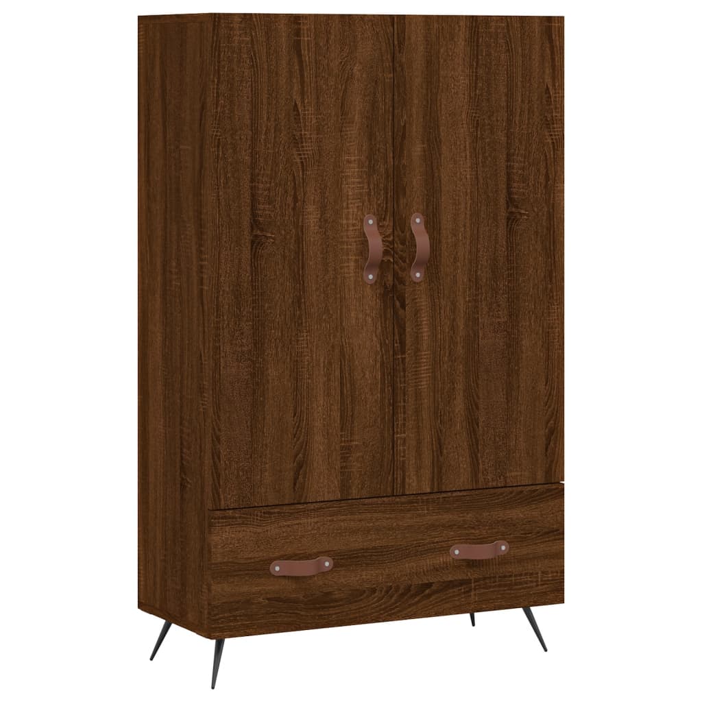 Hoge kast 69,5x31x115 cm bewerkt hout bruin eikenkleur is nu te koop bij PeponiXL, paradijselijk wonen!