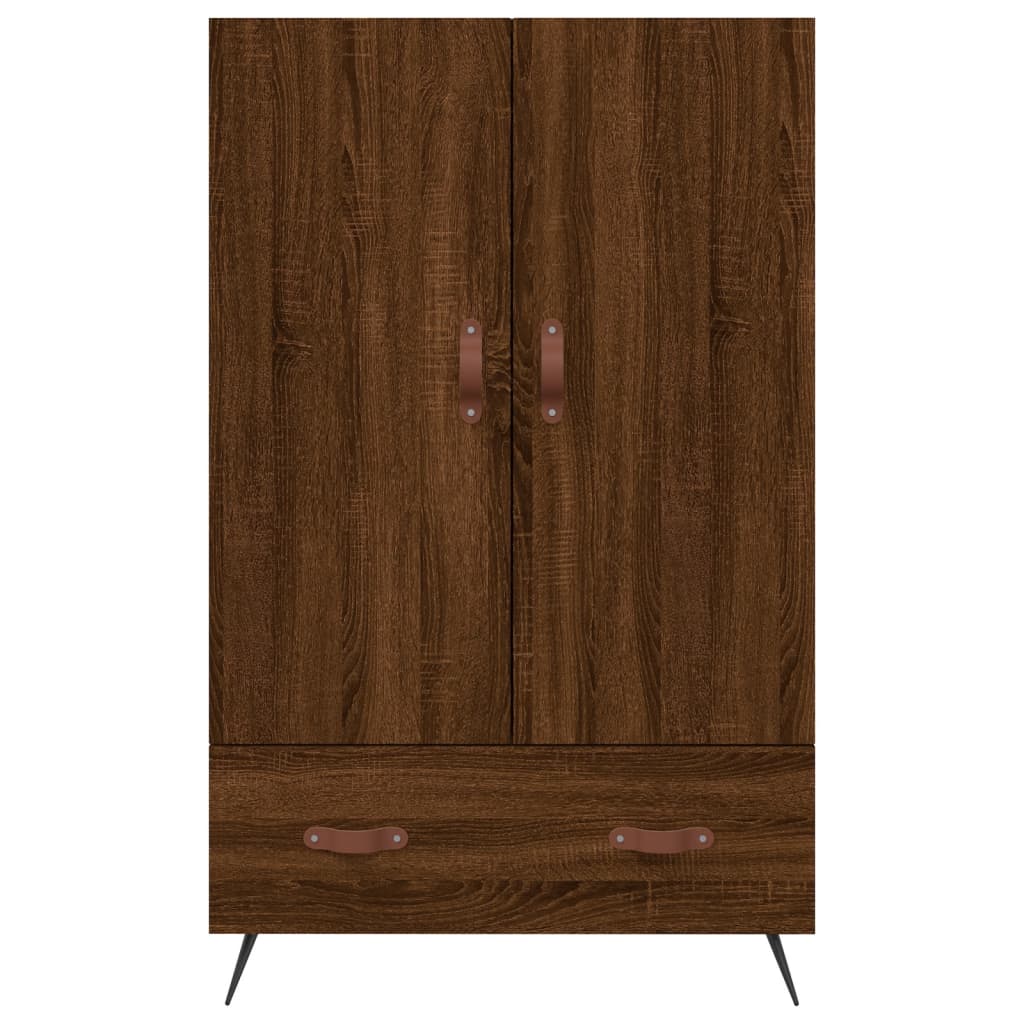 Hoge kast 69,5x31x115 cm bewerkt hout bruin eikenkleur is nu te koop bij PeponiXL, paradijselijk wonen!