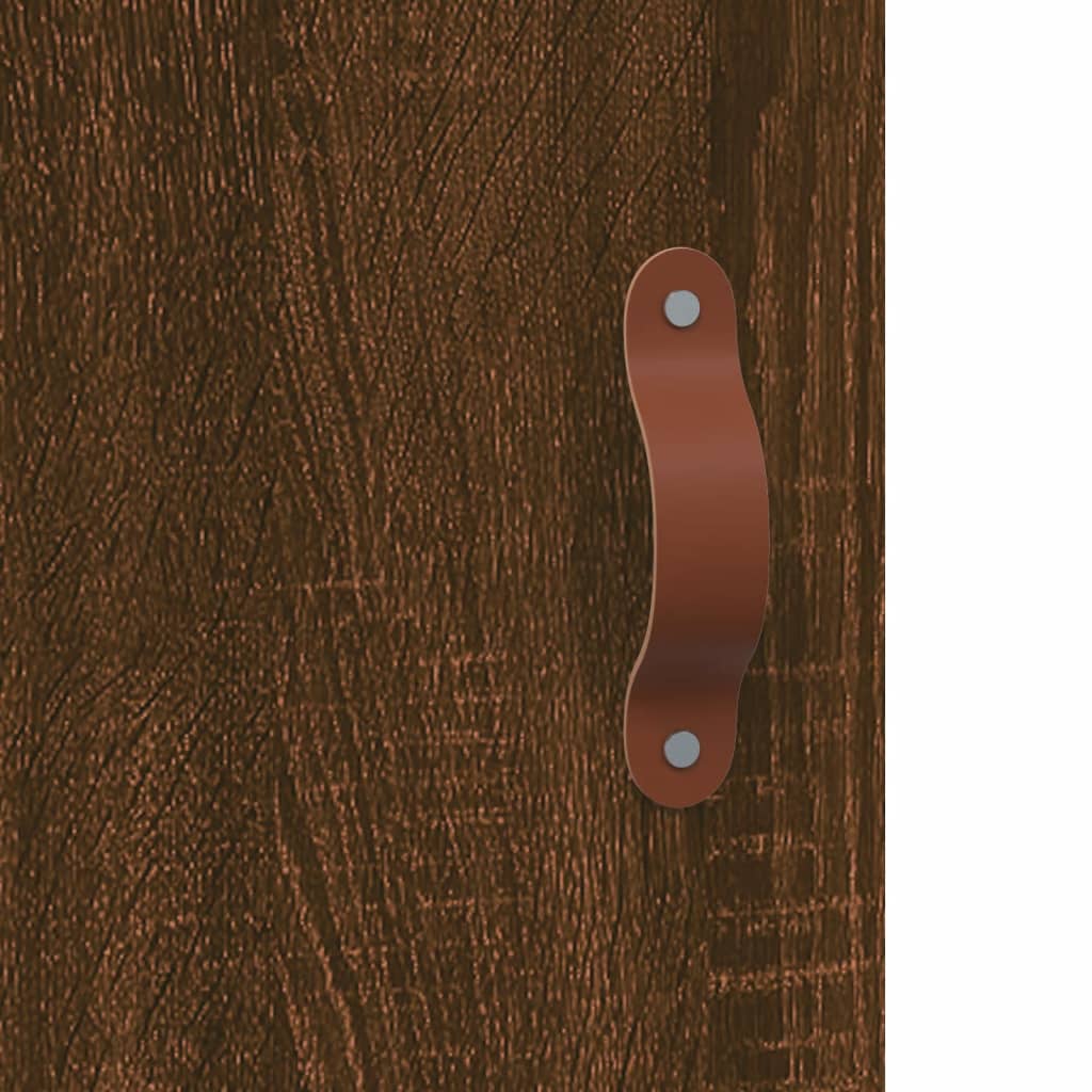Hoge kast 69,5x31x115 cm bewerkt hout bruin eikenkleur is nu te koop bij PeponiXL, paradijselijk wonen!