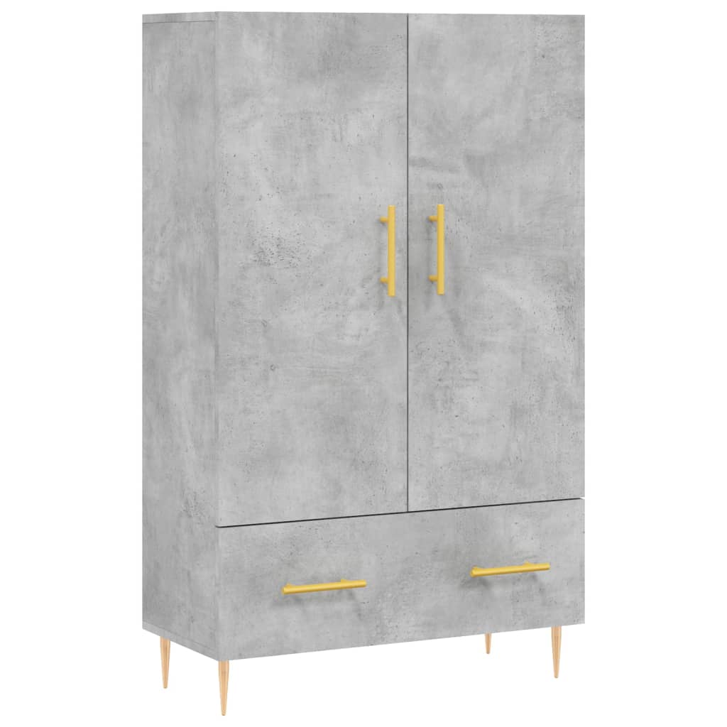Hoge kast 69,5x31x115 cm bewerkt hout betongrijs is nu te koop bij PeponiXL, paradijselijk wonen!