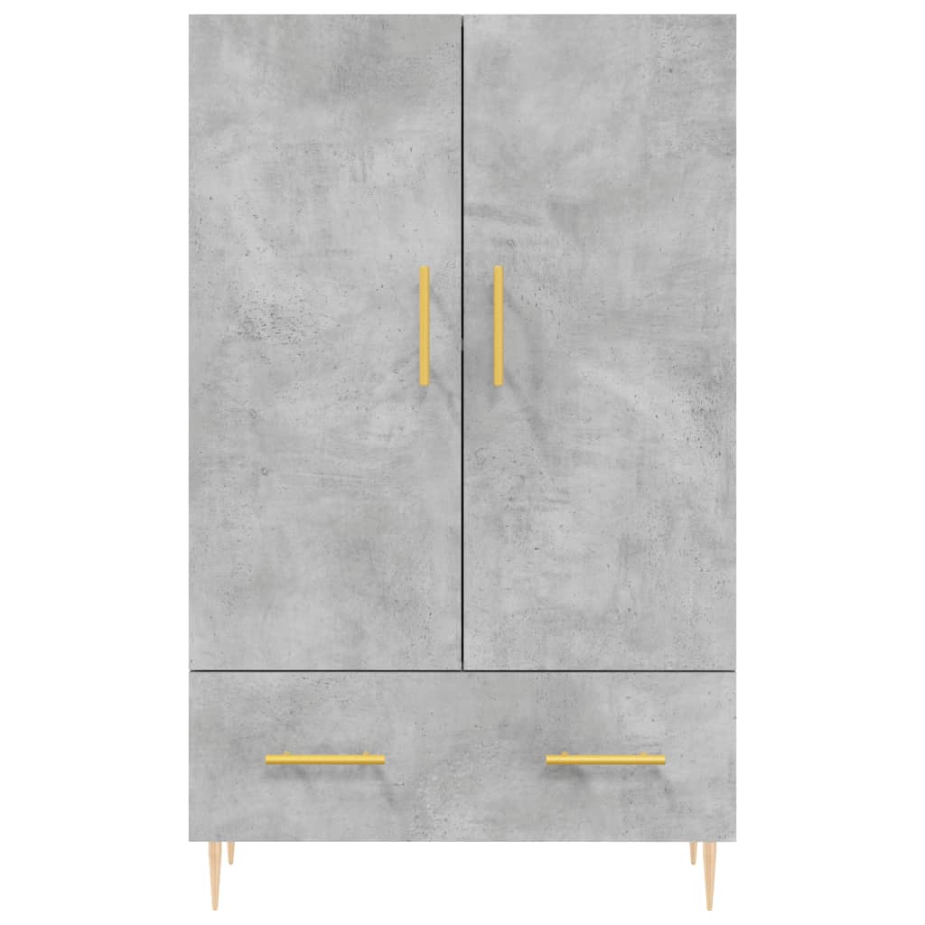 Hoge kast 69,5x31x115 cm bewerkt hout betongrijs is nu te koop bij PeponiXL, paradijselijk wonen!