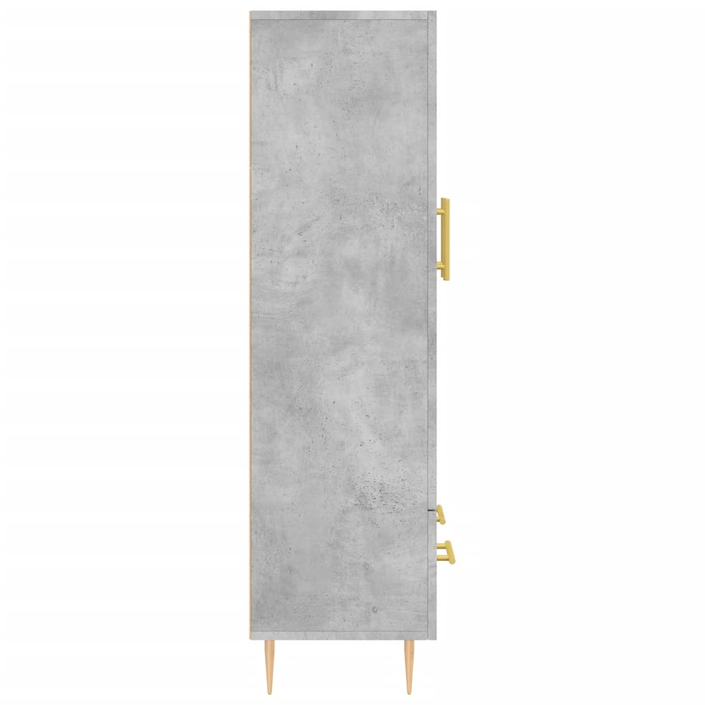 Hoge kast 69,5x31x115 cm bewerkt hout betongrijs is nu te koop bij PeponiXL, paradijselijk wonen!