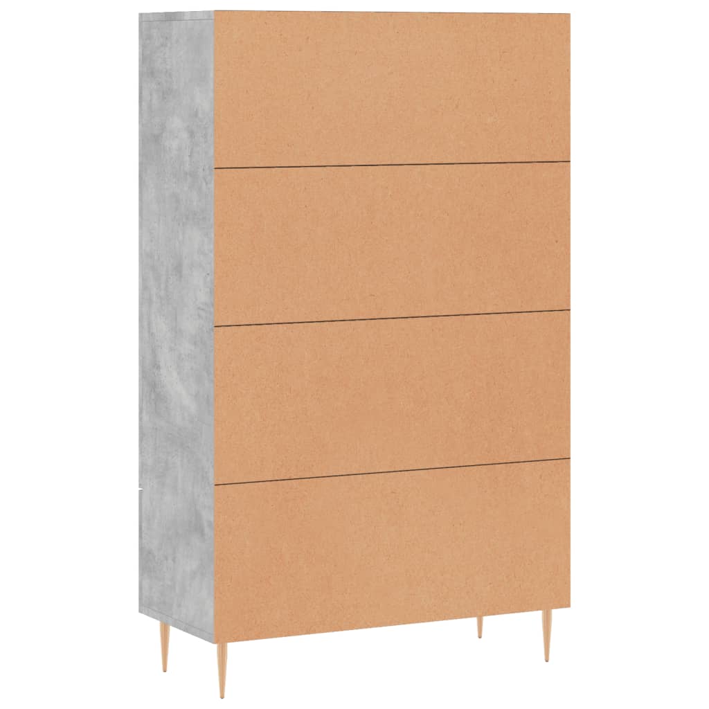 Hoge kast 69,5x31x115 cm bewerkt hout betongrijs is nu te koop bij PeponiXL, paradijselijk wonen!