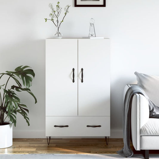 Hoge kast 69,5x31x115 cm bewerkt hout wit is nu te koop bij PeponiXL, paradijselijk wonen!