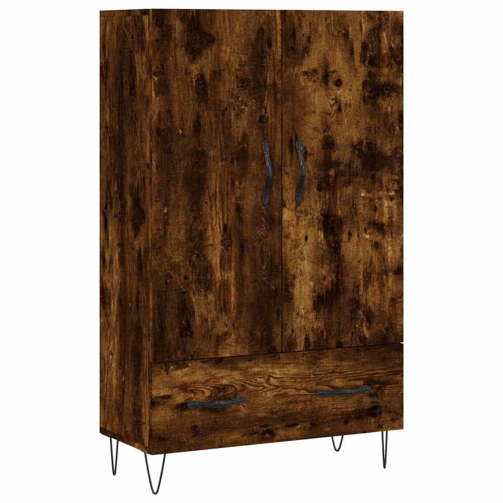 Hoge kast 69,5x31x115 cm bewerkt hout gerookt eikenkleurig is nu te koop bij PeponiXL, paradijselijk wonen!