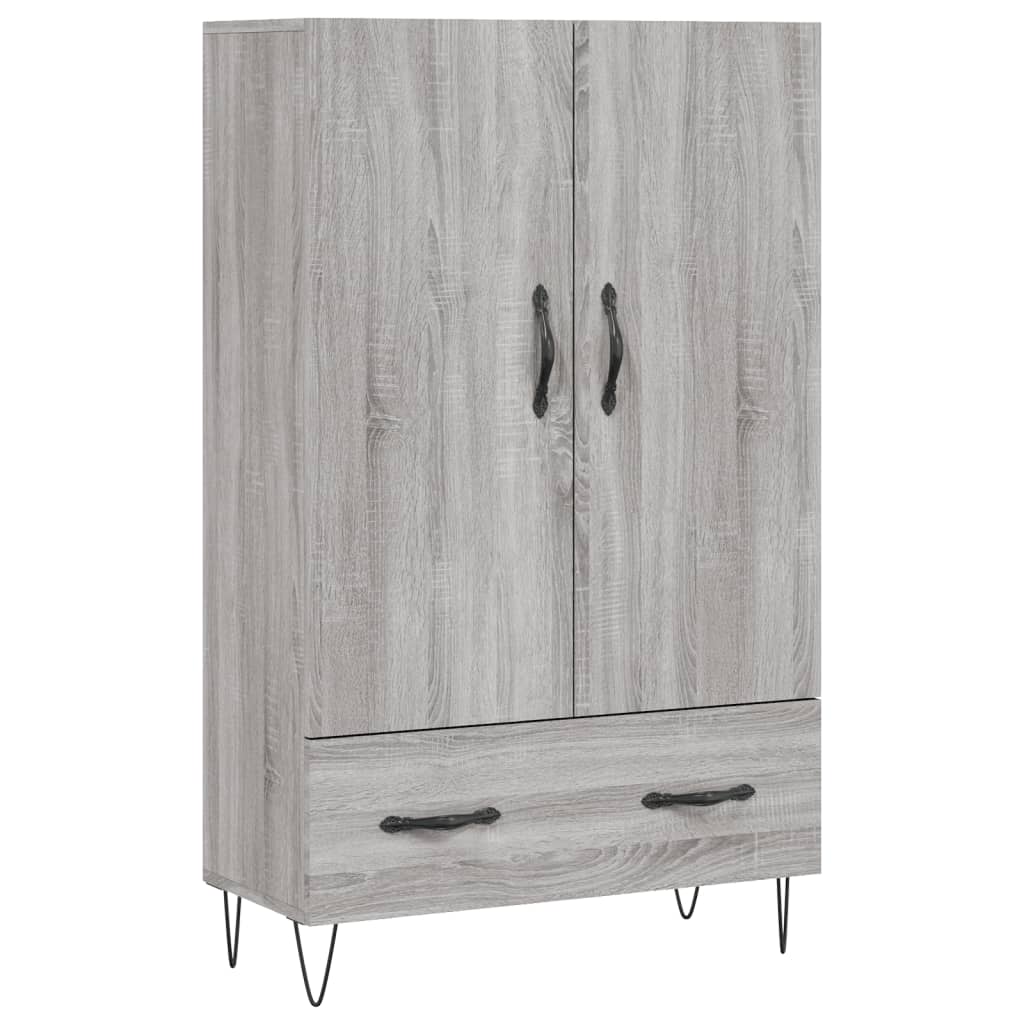 Hoge kast 69,5x31x115 cm bewerkt hout grijs sonoma eikenkleurig is nu te koop bij PeponiXL, paradijselijk wonen!