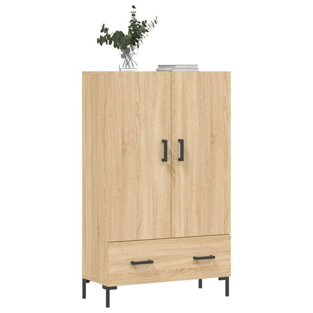 Hoge kast 69,5x31x115 cm bewerkt hout sonoma eikenkleurig is nu te koop bij PeponiXL, paradijselijk wonen!