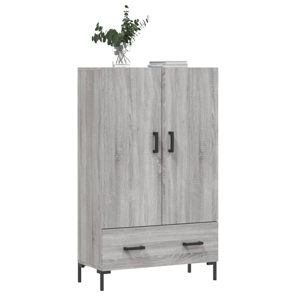 Hoge kast 69,5x31x115 cm bewerkt hout grijs sonoma eikenkleurig is nu te koop bij PeponiXL, paradijselijk wonen!