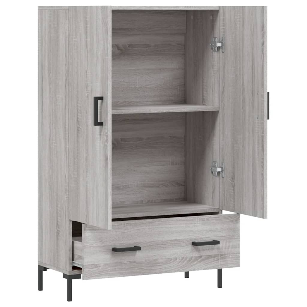 Hoge kast 69,5x31x115 cm bewerkt hout grijs sonoma eikenkleurig is nu te koop bij PeponiXL, paradijselijk wonen!