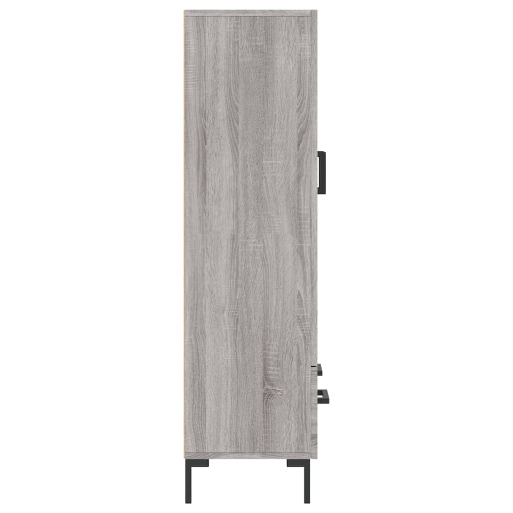 Hoge kast 69,5x31x115 cm bewerkt hout grijs sonoma eikenkleurig is nu te koop bij PeponiXL, paradijselijk wonen!