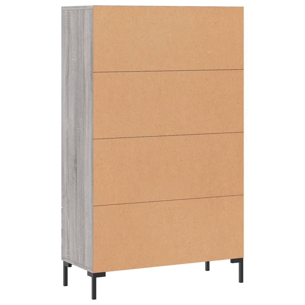 Hoge kast 69,5x31x115 cm bewerkt hout grijs sonoma eikenkleurig is nu te koop bij PeponiXL, paradijselijk wonen!