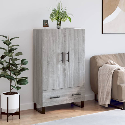 Hoge kast 69,5x31x115 cm bewerkt hout grijs sonoma eikenkleurig is nu te koop bij PeponiXL, paradijselijk wonen!