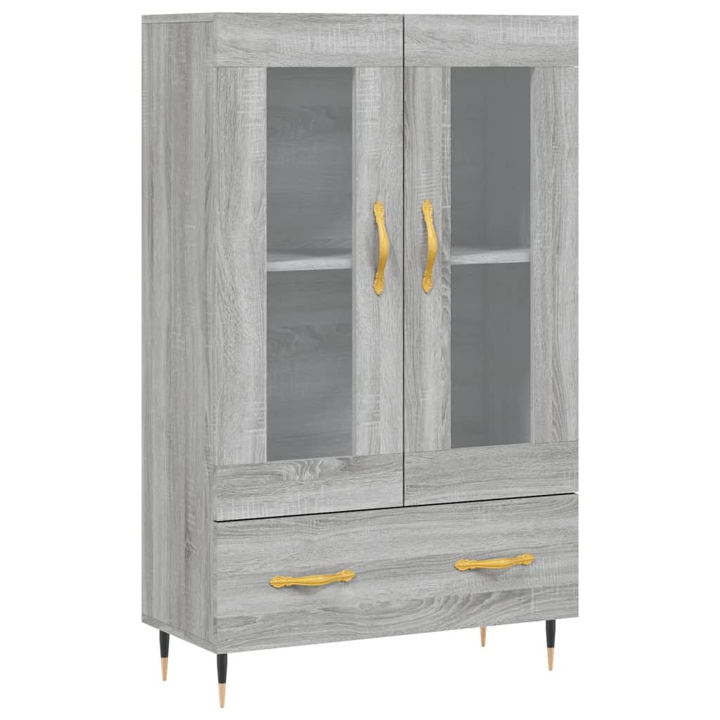 Hoge kast 69,5x31x115 cm bewerkt hout grijs sonoma eikenkleurig is nu te koop bij PeponiXL, paradijselijk wonen!