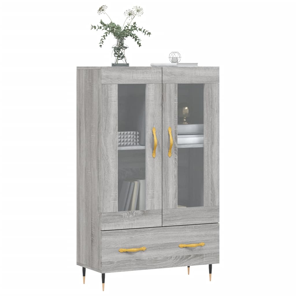 Hoge kast 69,5x31x115 cm bewerkt hout grijs sonoma eikenkleurig is nu te koop bij PeponiXL, paradijselijk wonen!