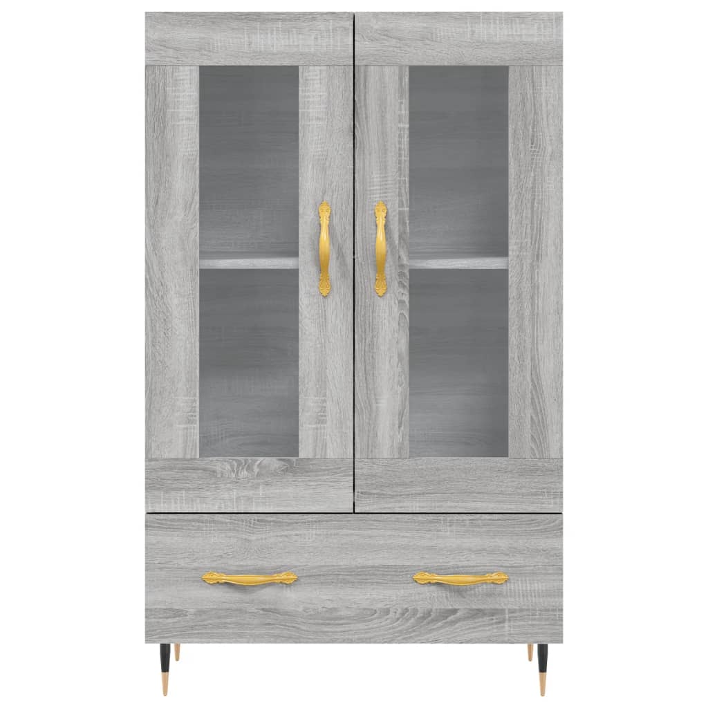 Hoge kast 69,5x31x115 cm bewerkt hout grijs sonoma eikenkleurig is nu te koop bij PeponiXL, paradijselijk wonen!