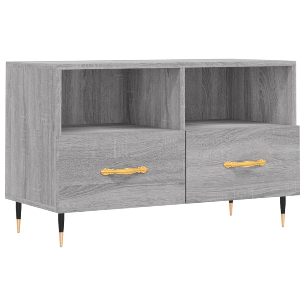 Tv-meubel 80x36x50 cm bewerkt hout grijs sonoma eikenkleurig is nu te koop bij PeponiXL, paradijselijk wonen!