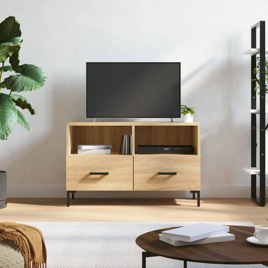 Tv-meubel 80x36x50 cm bewerkt hout sonoma eiken is nu te koop bij PeponiXL, paradijselijk wonen!
