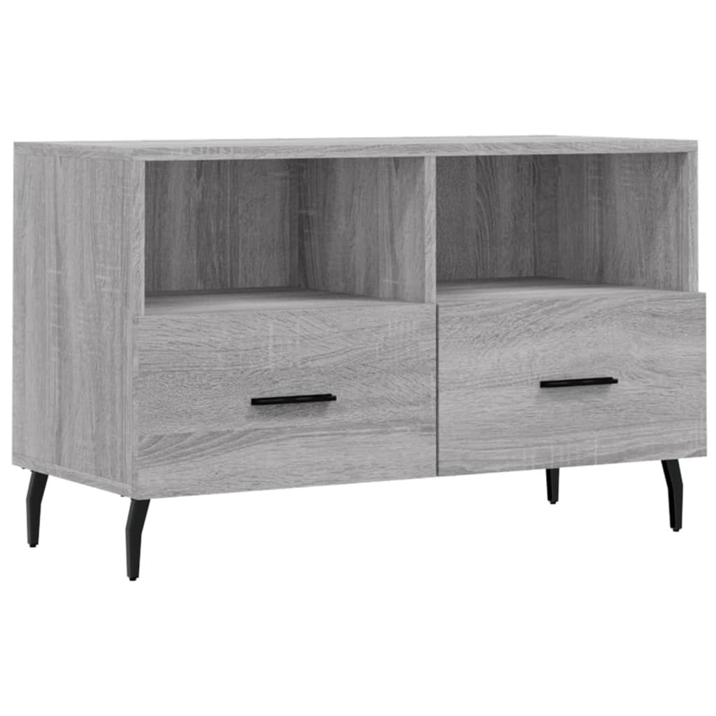 Tv-meubel 80x36x50 cm bewerkt hout grijs sonoma eikenkleurig is nu te koop bij PeponiXL, paradijselijk wonen!