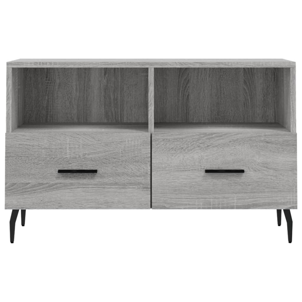 Tv-meubel 80x36x50 cm bewerkt hout grijs sonoma eikenkleurig is nu te koop bij PeponiXL, paradijselijk wonen!