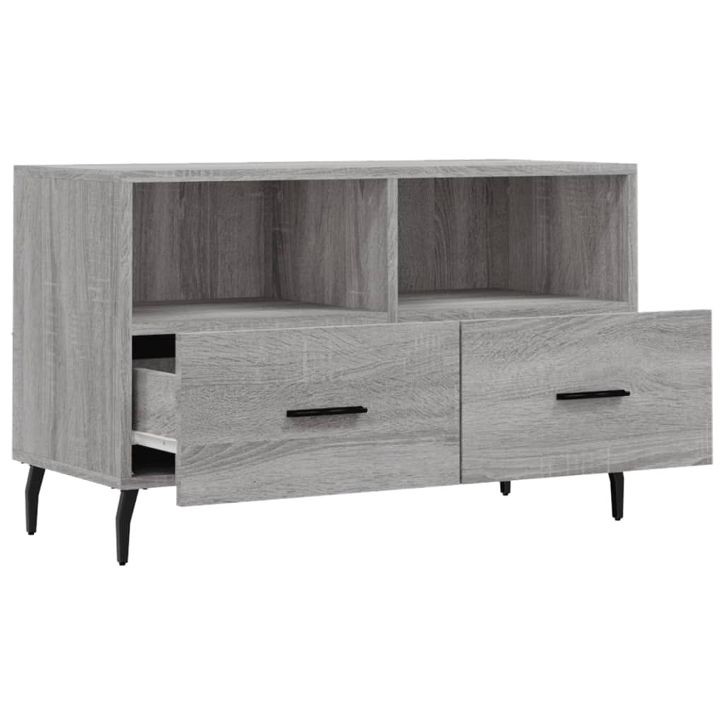 Tv-meubel 80x36x50 cm bewerkt hout grijs sonoma eikenkleurig is nu te koop bij PeponiXL, paradijselijk wonen!