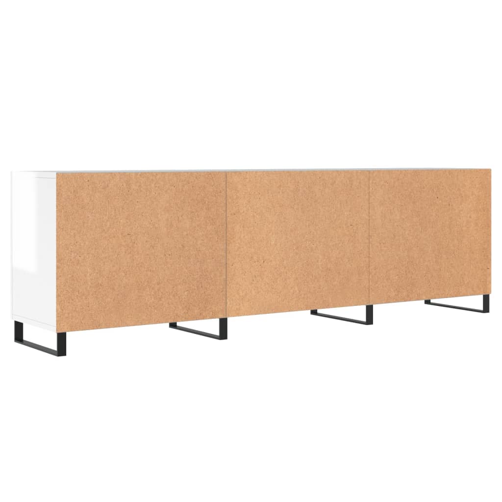 Tv-meubel 150x30x50 cm bewerkt hout hoogglans wit is nu te koop bij PeponiXL, paradijselijk wonen!