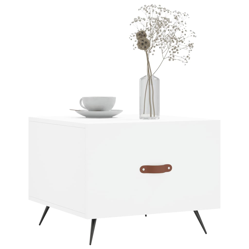 Salontafel 50x50x40 cm bewerkt hout wit is nu te koop bij PeponiXL, paradijselijk wonen!