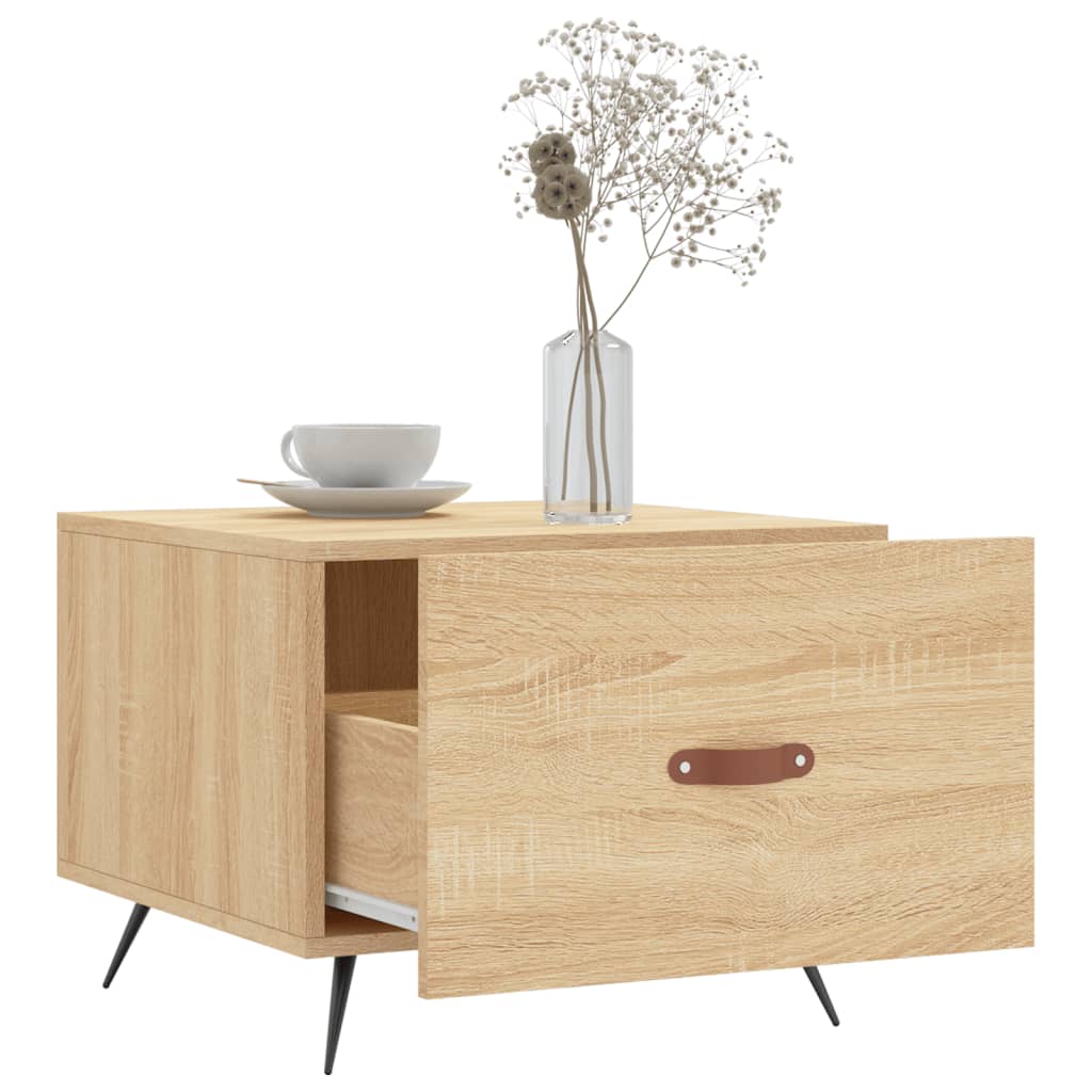 Salontafel 50x50x35 cm bewerkt hout sonoma eikenkleurig is nu te koop bij PeponiXL, paradijselijk wonen!