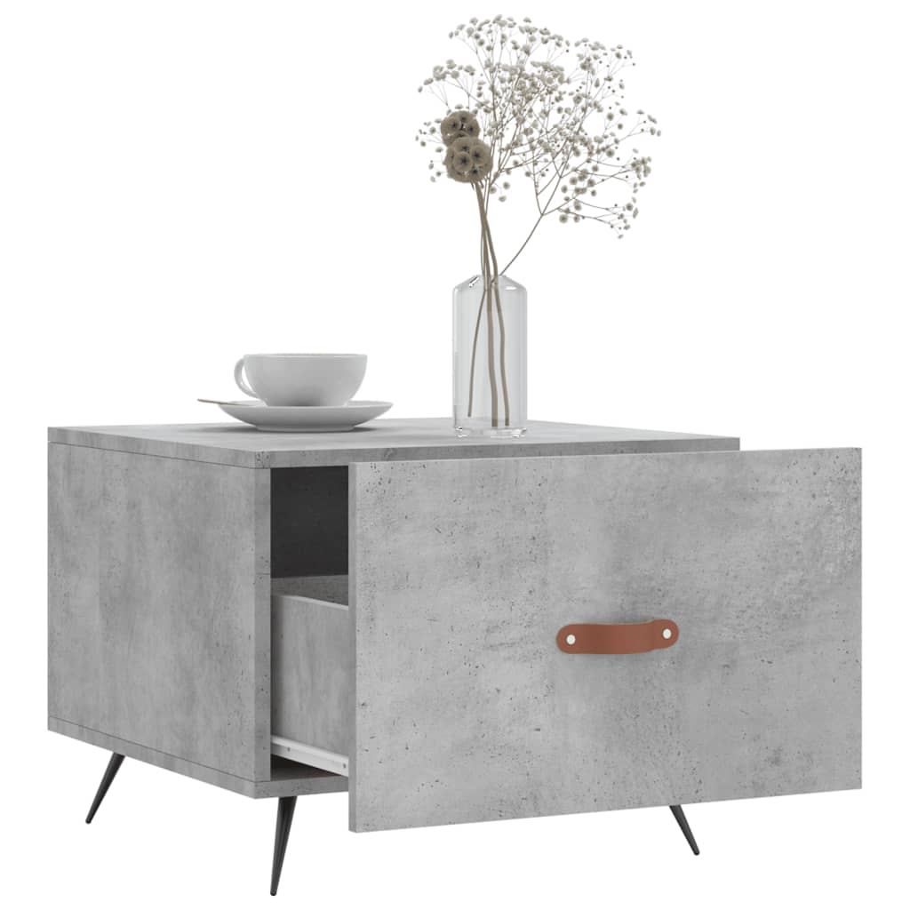 Salontafel 50x50x40 cm bewerkt hout betongrijs is nu te koop bij PeponiXL, paradijselijk wonen!