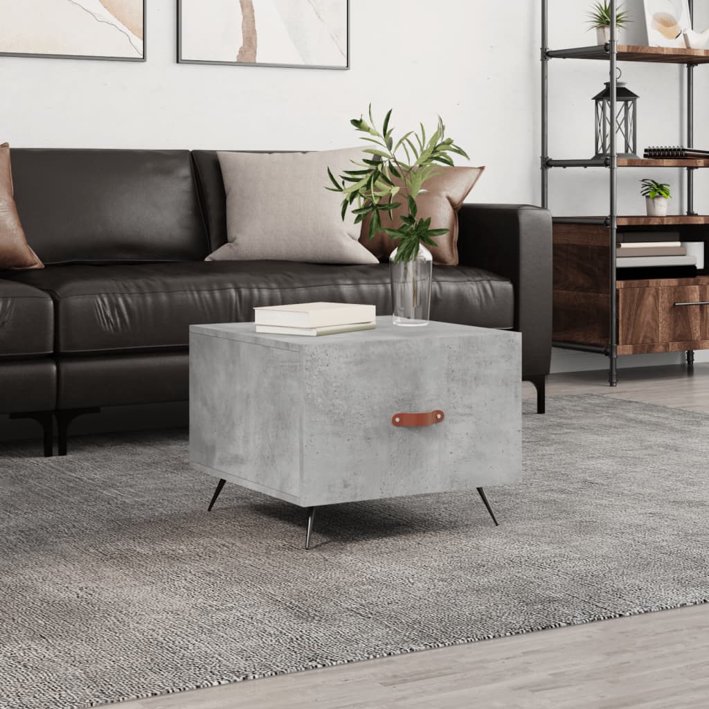 Salontafel 50x50x40 cm bewerkt hout betongrijs is nu te koop bij PeponiXL, paradijselijk wonen!
