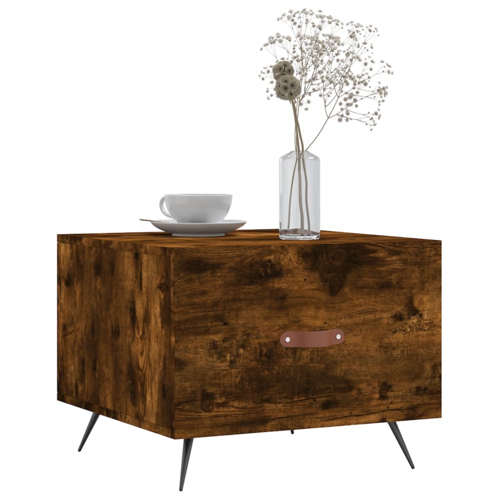 Salontafels 2 st 50x50x40 cm bewerkt hout gerookt eikenkleurig is nu te koop bij PeponiXL, paradijselijk wonen!