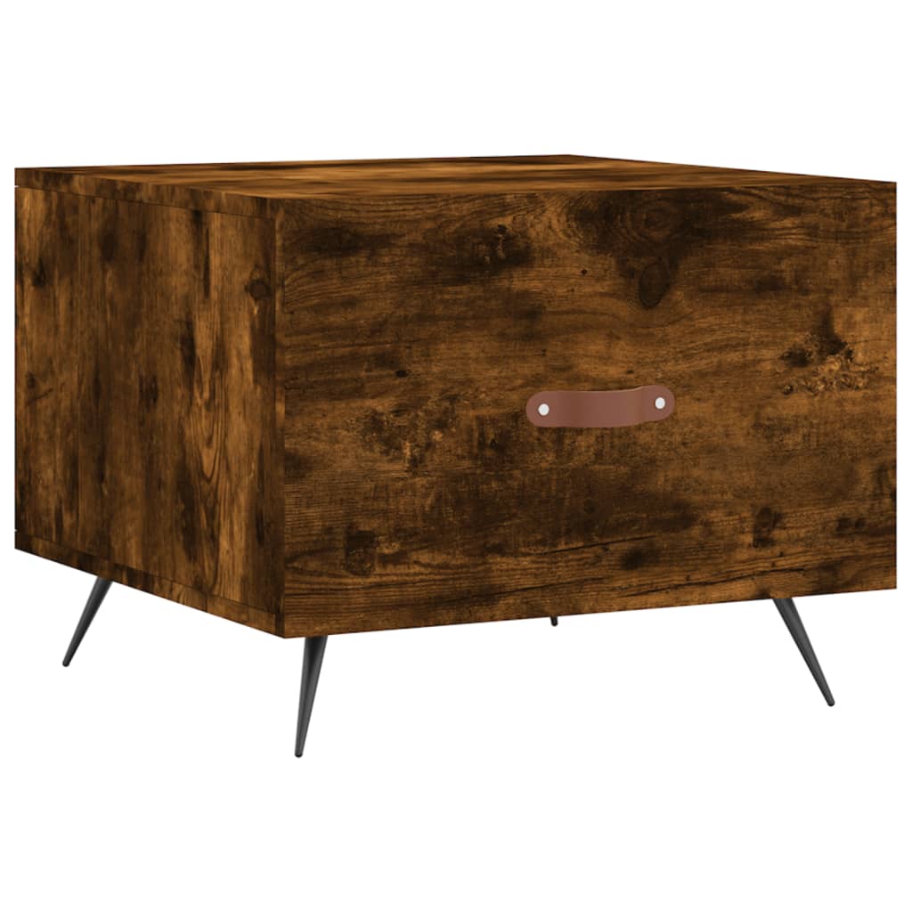 Salontafels 2 st 50x50x40 cm bewerkt hout gerookt eikenkleurig is nu te koop bij PeponiXL, paradijselijk wonen!
