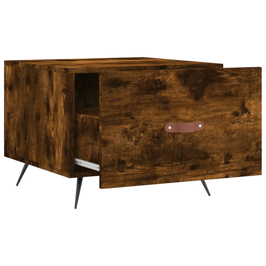 Salontafels 2 st 50x50x40 cm bewerkt hout gerookt eikenkleurig is nu te koop bij PeponiXL, paradijselijk wonen!