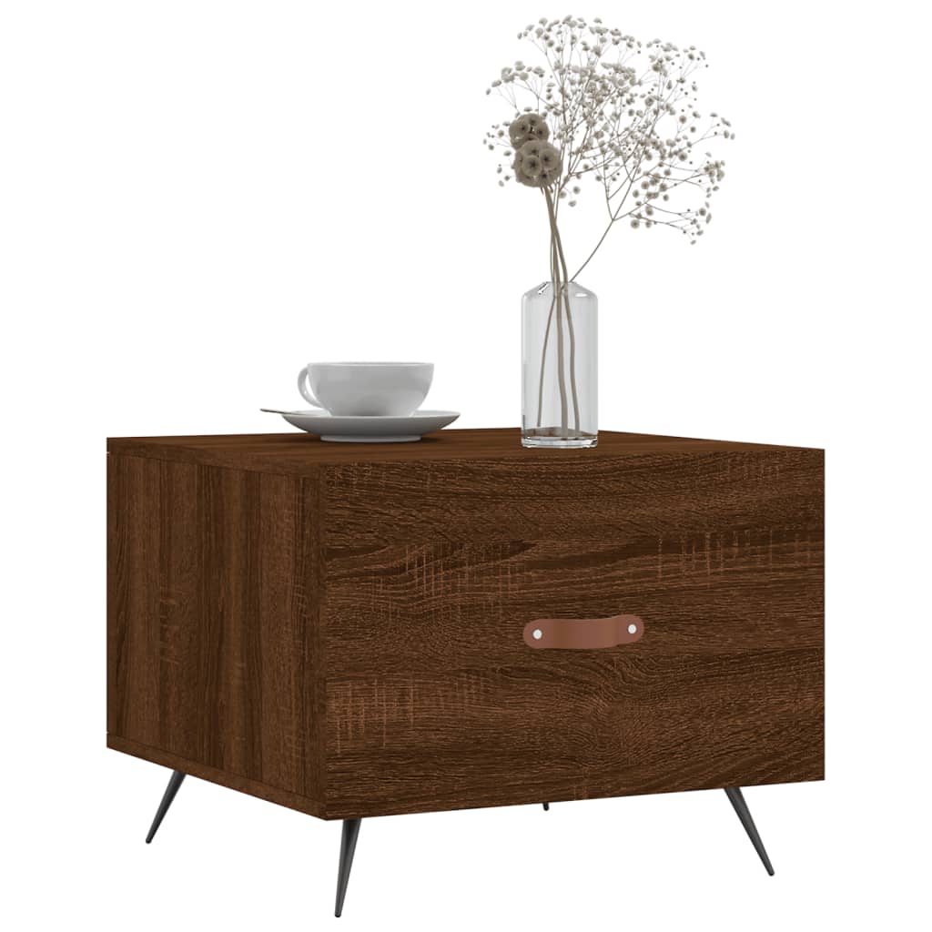 Salontafels 2 st 50x50x40 cm bewerkt hout bruin eikenkleur is nu te koop bij PeponiXL, paradijselijk wonen!