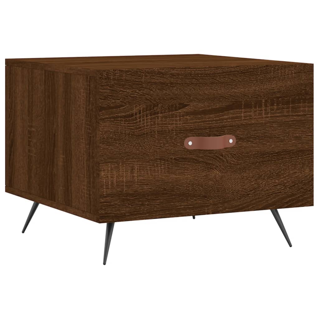 Salontafels 2 st 50x50x40 cm bewerkt hout bruin eikenkleur is nu te koop bij PeponiXL, paradijselijk wonen!