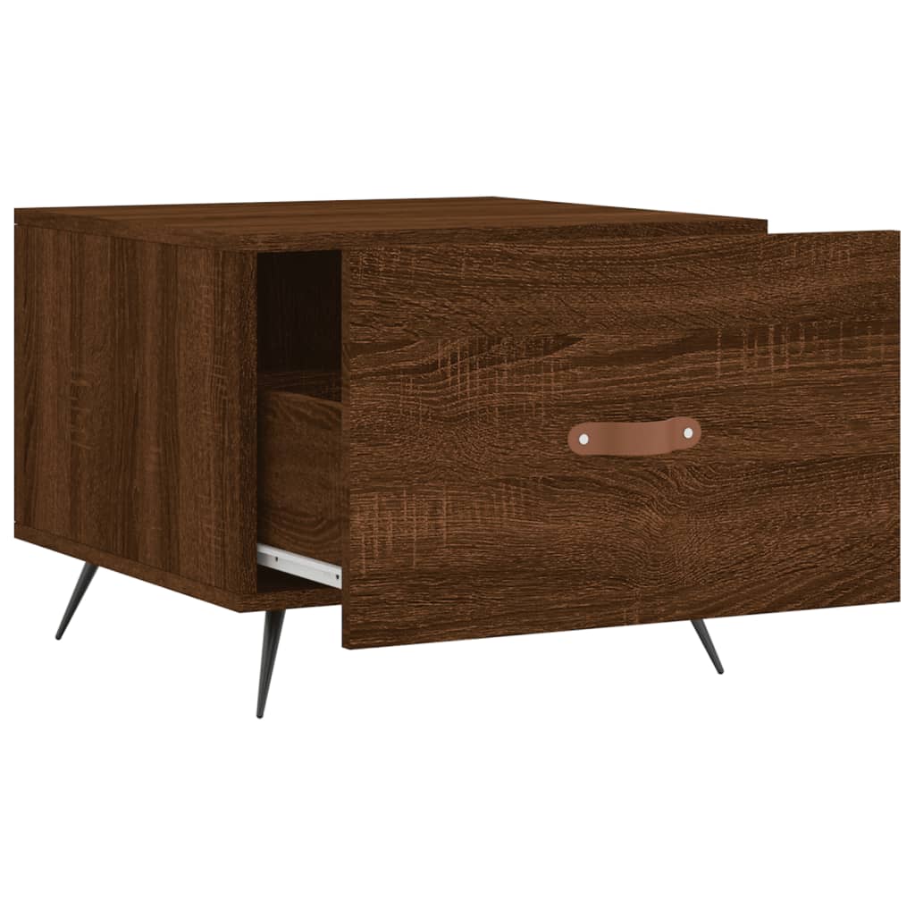 Salontafels 2 st 50x50x40 cm bewerkt hout bruin eikenkleur is nu te koop bij PeponiXL, paradijselijk wonen!